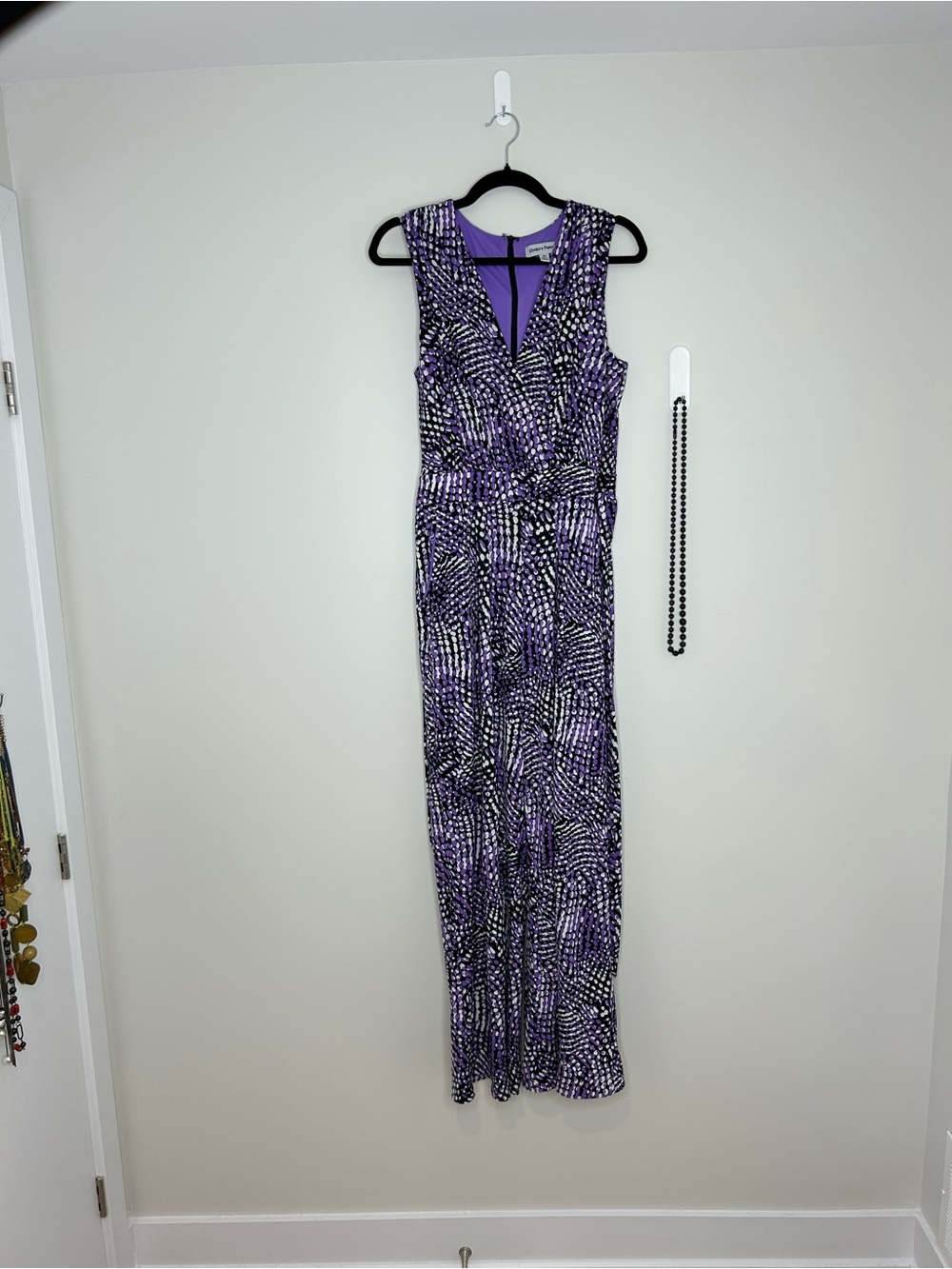 Beautiful Shelby & Palmer Purple and Black Abstract Sleeveless Jumpsuit❤️M